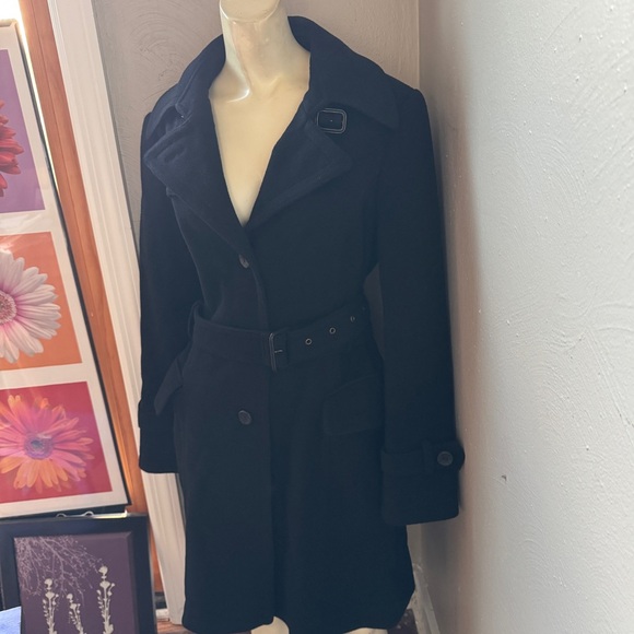 Betty Barclay cashmere blend black dress coat with belt size 6 - Picture 13 of 16